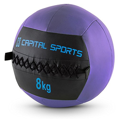 CAPITAL-SPORTS-Epitomer-Wall-Bal-Balon-Ejercicio-Fitness-Ball-con-Costuras-Resistentes-Balones-medicinales-de-Cuero-sintetico-Forro-Exterior-Superficie-manejable-Peso-8-kg-Purpura-0-3