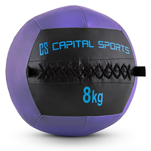 CAPITAL-SPORTS-Epitomer-Wall-Bal-Balon-Ejercicio-Fitness-Ball-con-Costuras-Resistentes-Balones-medicinales-de-Cuero-sintetico-Forro-Exterior-Superficie-manejable-Peso-8-kg-Purpura-0