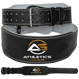 Cinturón de levantamiento de pesas de AG Cowhide con cinturón de piel de vaca acolchado de 4″ y 6″ para levantamiento de pesas