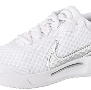 NIKE Court Zoom Pro, Zapatos de Tenis para Mujer, White Metallic Silver, 42 EU