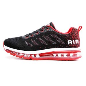 Sumateng Zapatillas de Deportes Hombre Mujer Zapatos Deportivos Aire Libre para Correr Calzado Sneakers Gimnasio Casual 833 Black Red 36EU