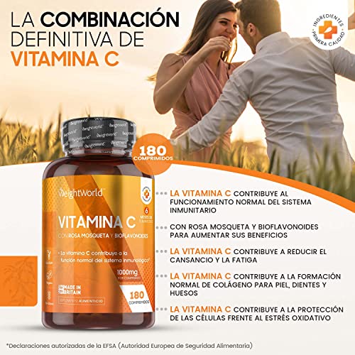 Vitamina-C-1000-mg-180-Comprimidos-Vegano-Con-Bioflavonoides-y-Rosa-Mosqueta-6-Meses-de-Suministro-Vitamina-C-Pura-Altamente-Concentrada-De-Acido-Ascorbico-Reduce-Cansancio-Y-Fatiga-0-0